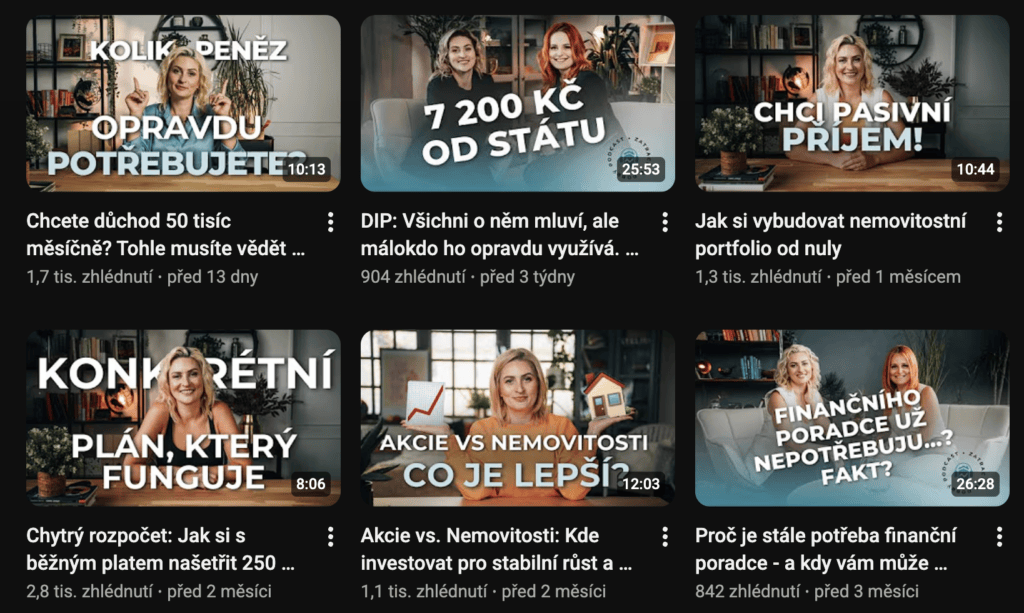 YouTube kanál Zatraceně dobré rady – videa o osobních financích